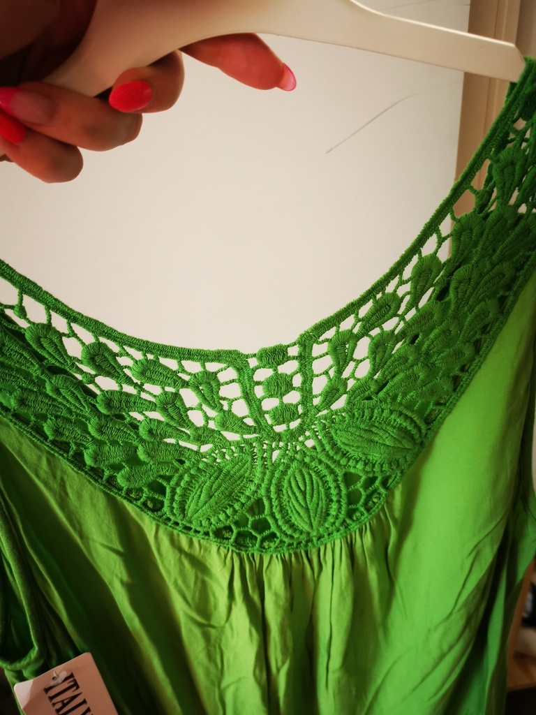 Top crochet vert anis