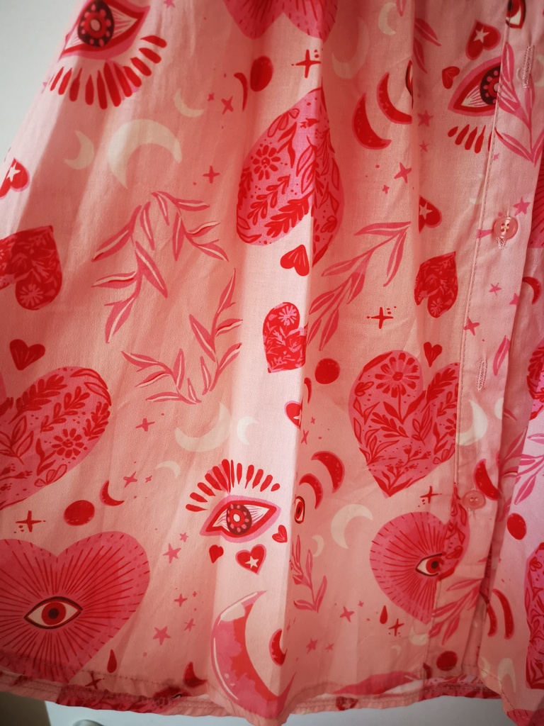Chemise coeur/lune rose