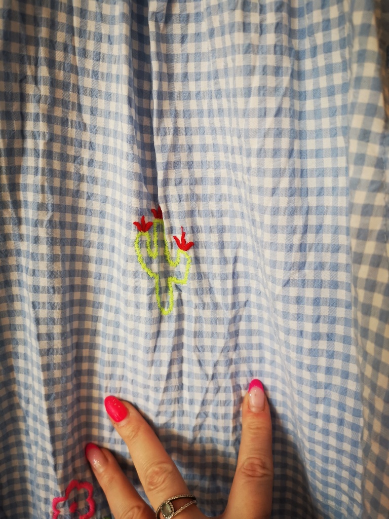 Chemise vichy cactus rose