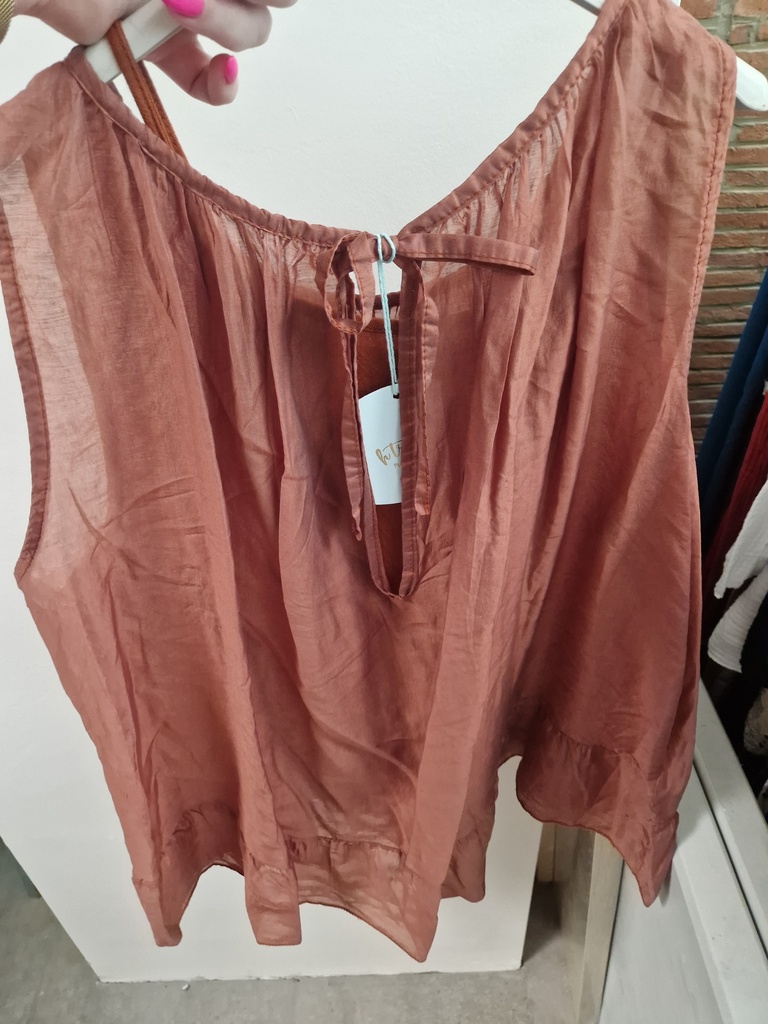 Blouse "Andréa" brique 2pièces