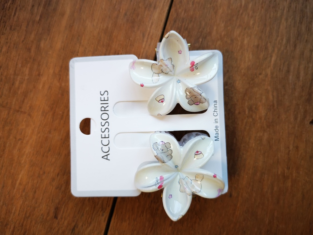 Duo Pinces réversibles pâtisserie - fleurs - nounours