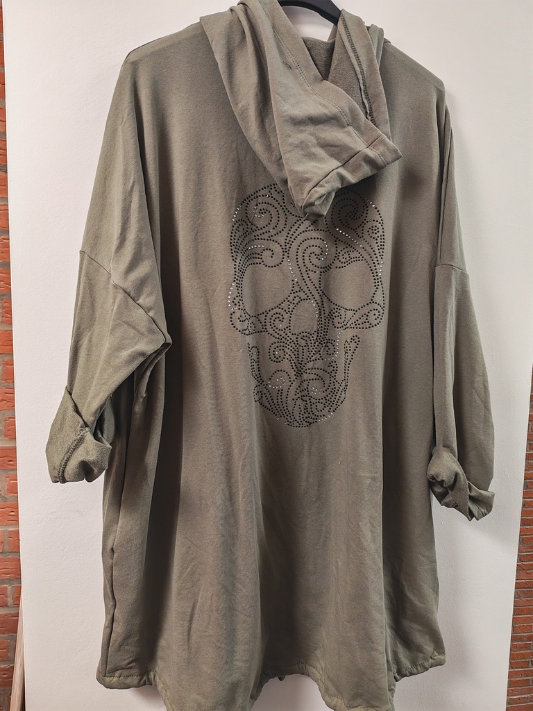 Gilet skull capuche kaki