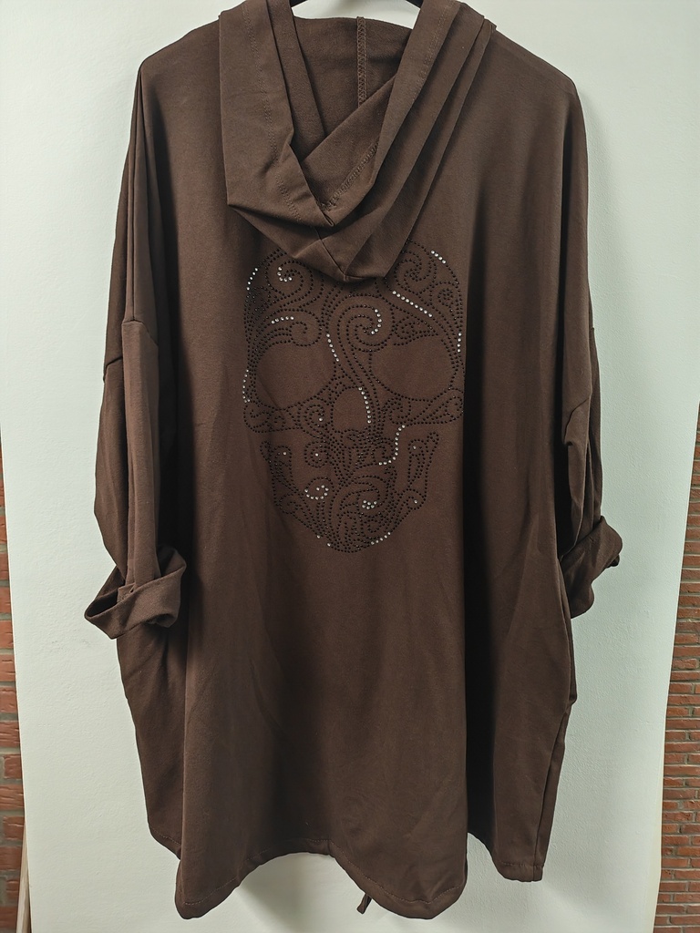 Gilet skull capuche chocolat