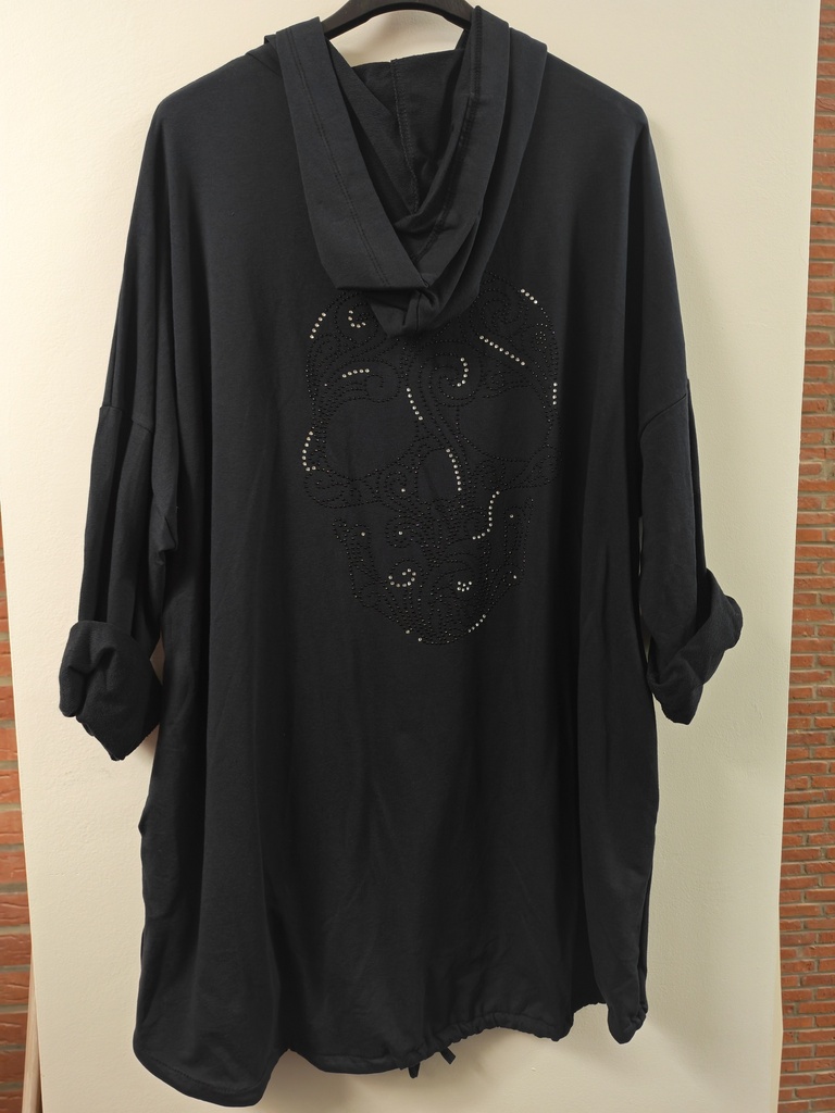 Gilet skull capuche bleu marine