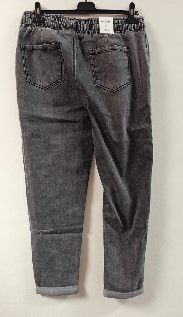 Jeans taille élastique "Irina" Nina Carter gris