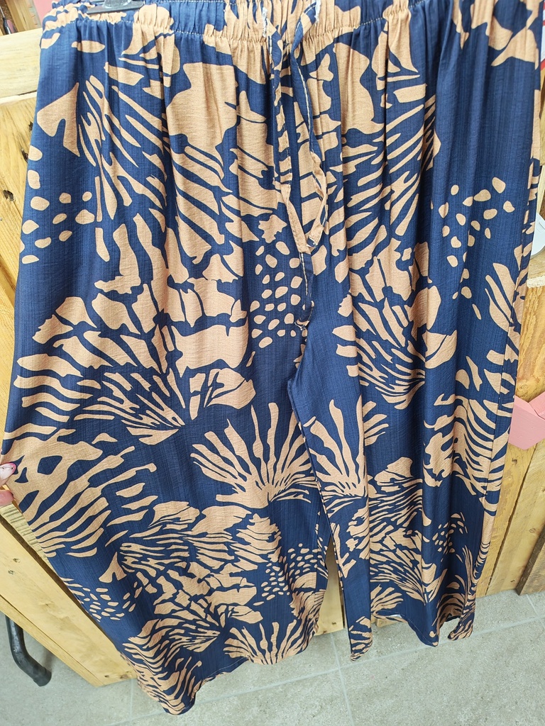 Pantalon "Suzan" Marine & camel