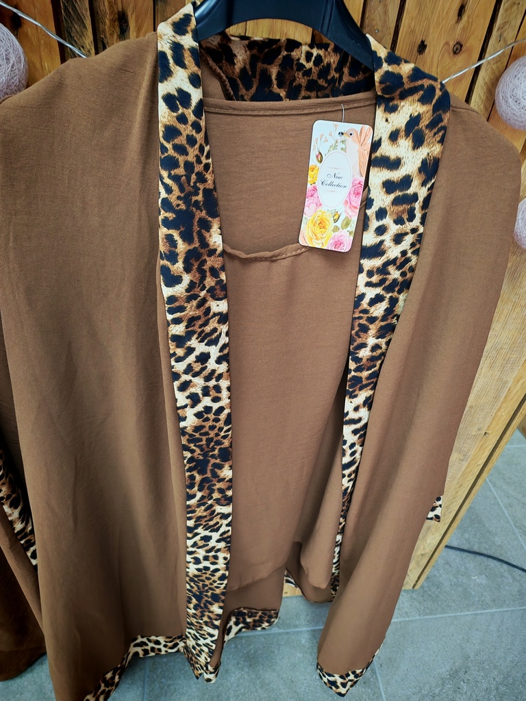 Ensemble 3 pièces "choco-léopard"