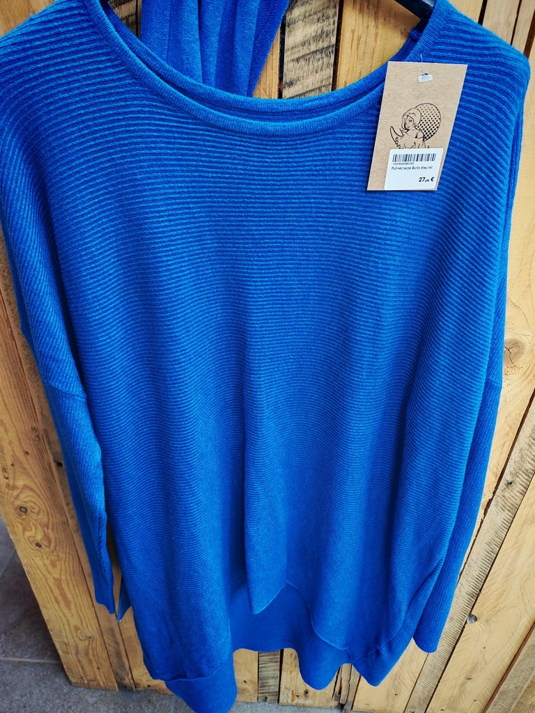 Pull+écharpe Butty bleu roi