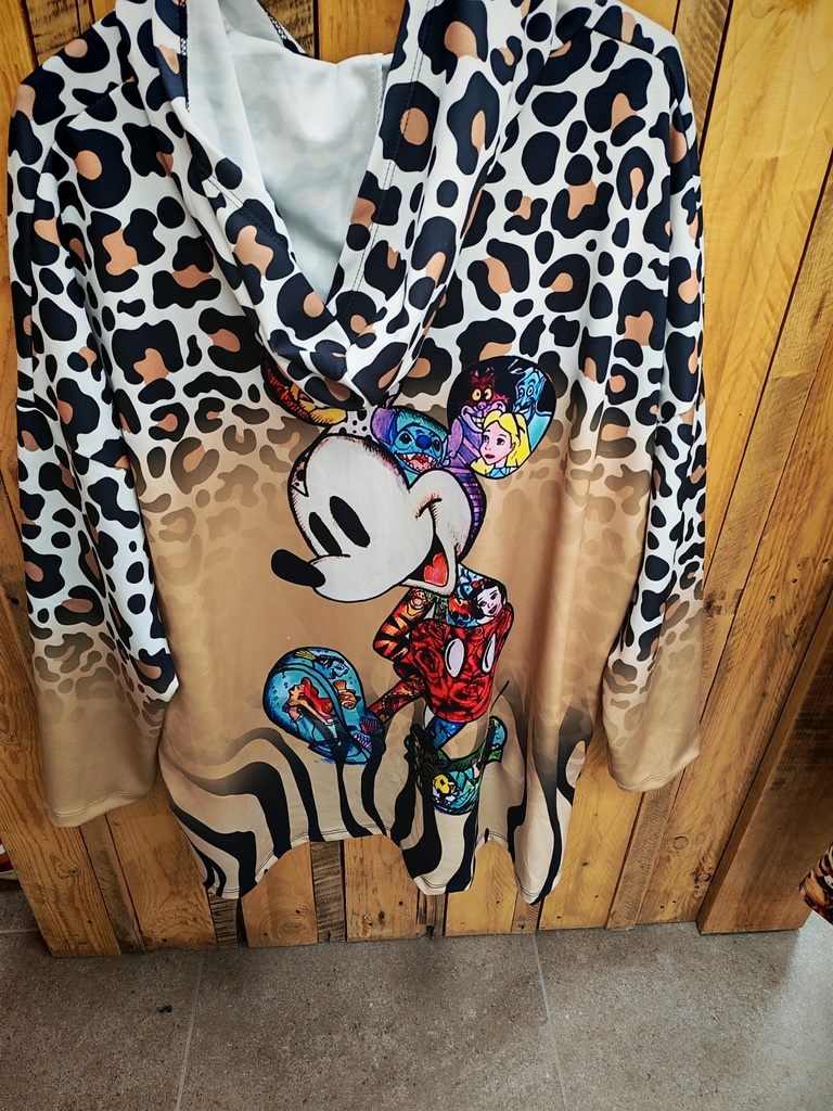 Gilet à capuche "Mickey-art" imprimé animal