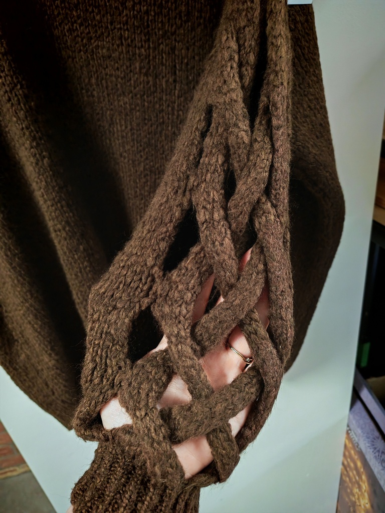 Pull Ethel manches croisillons bordeaux