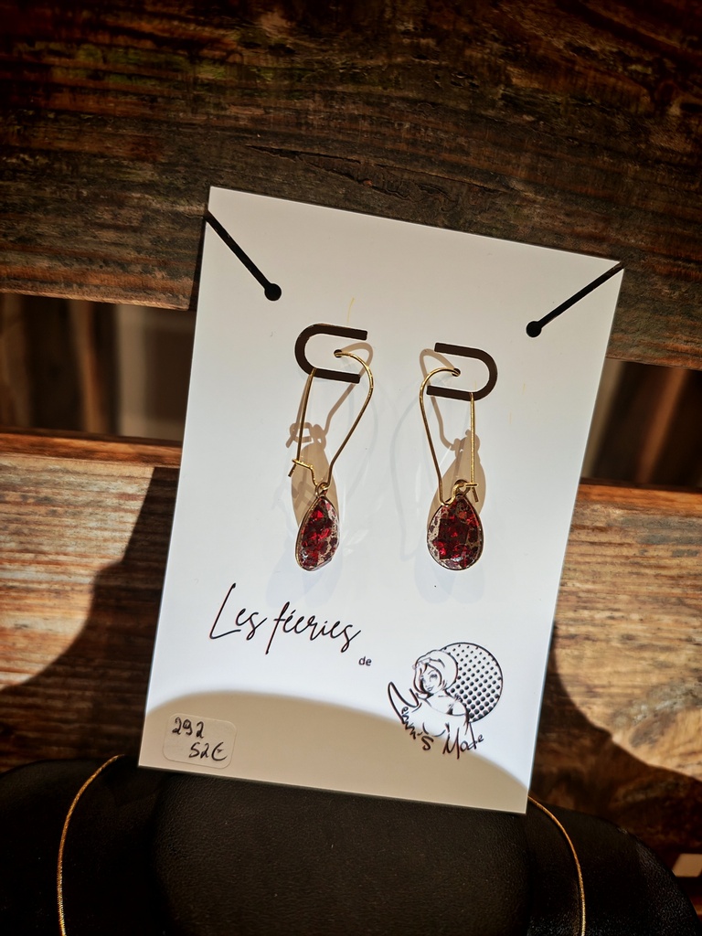 Parrure cabochons PureCrystal Scarlet Gold Patina (Fééries)