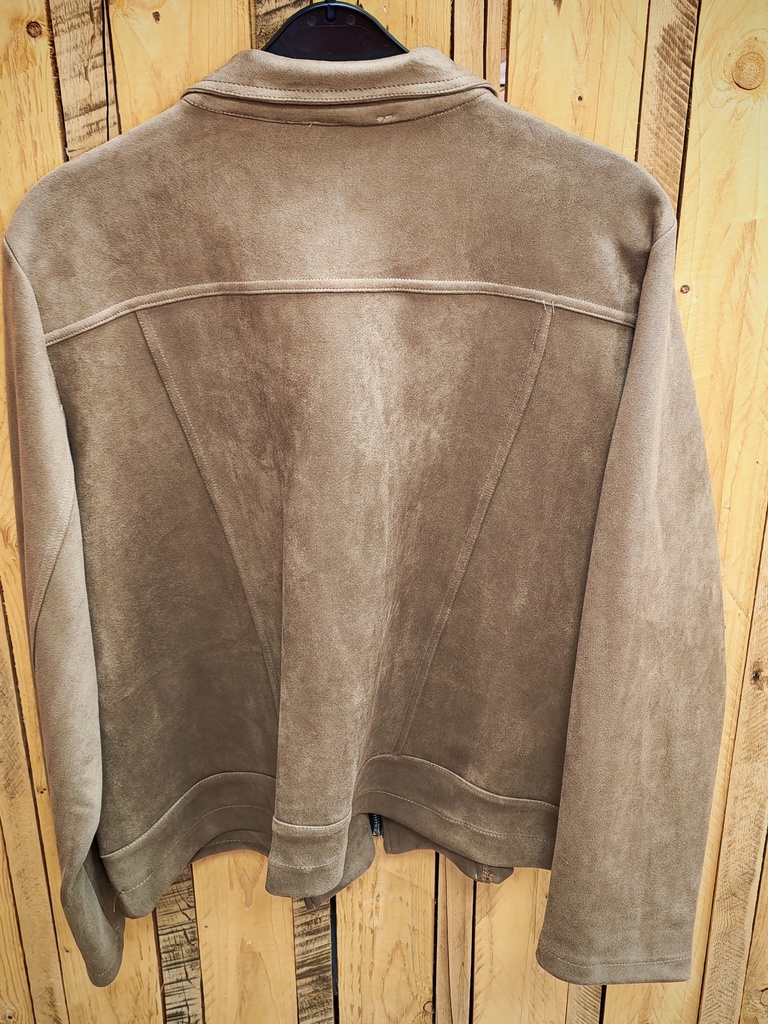 Veste perfecto suédine "Tanya" Beige 54/56