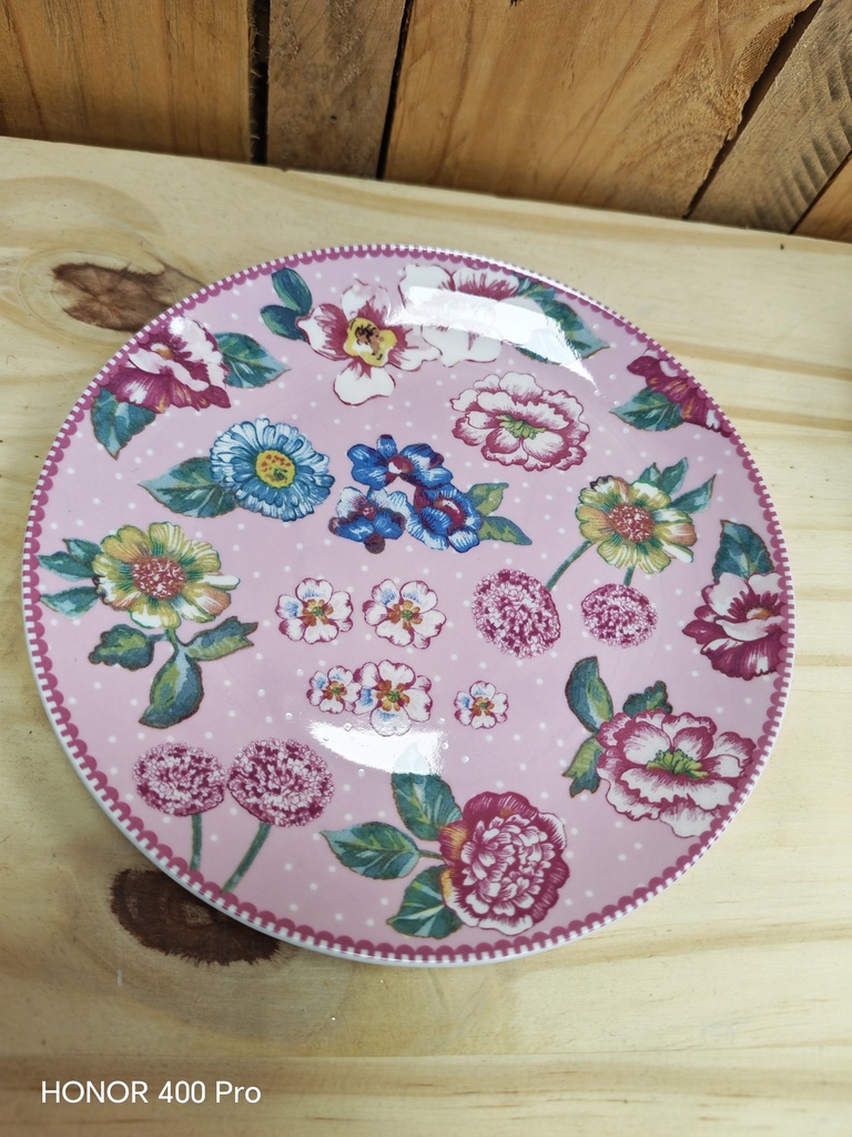 Tasse avec sous tasse porcelaine oiseau fleuries rose