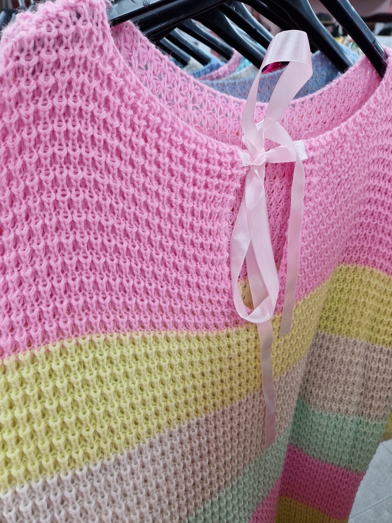 Pull "Maxine" quadricolore Rose