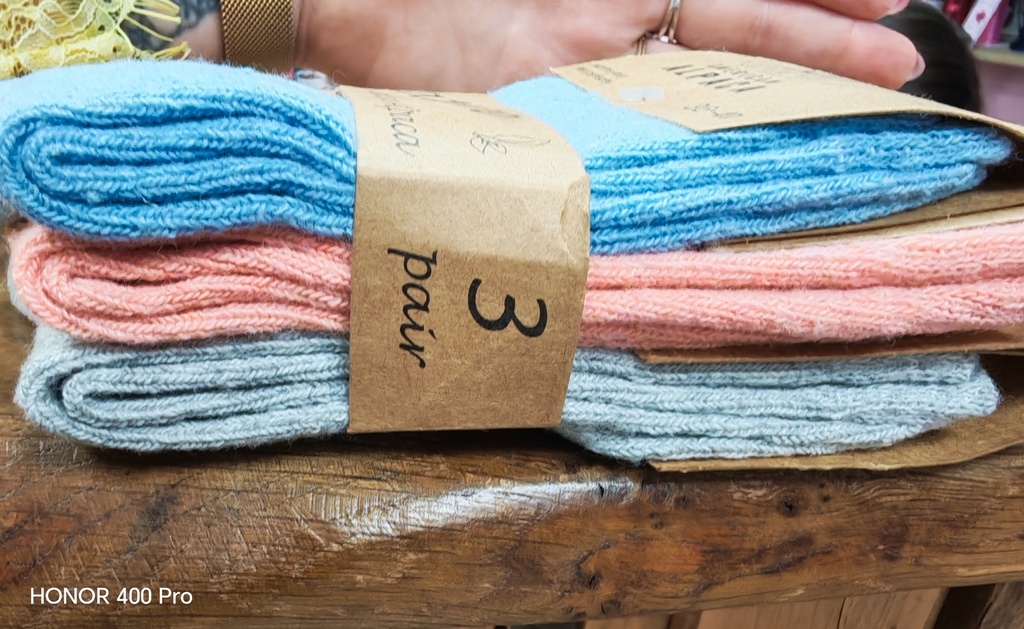 Pack 3 paires Alpaga unies 36/41 - Gris/Corail/Bleu
