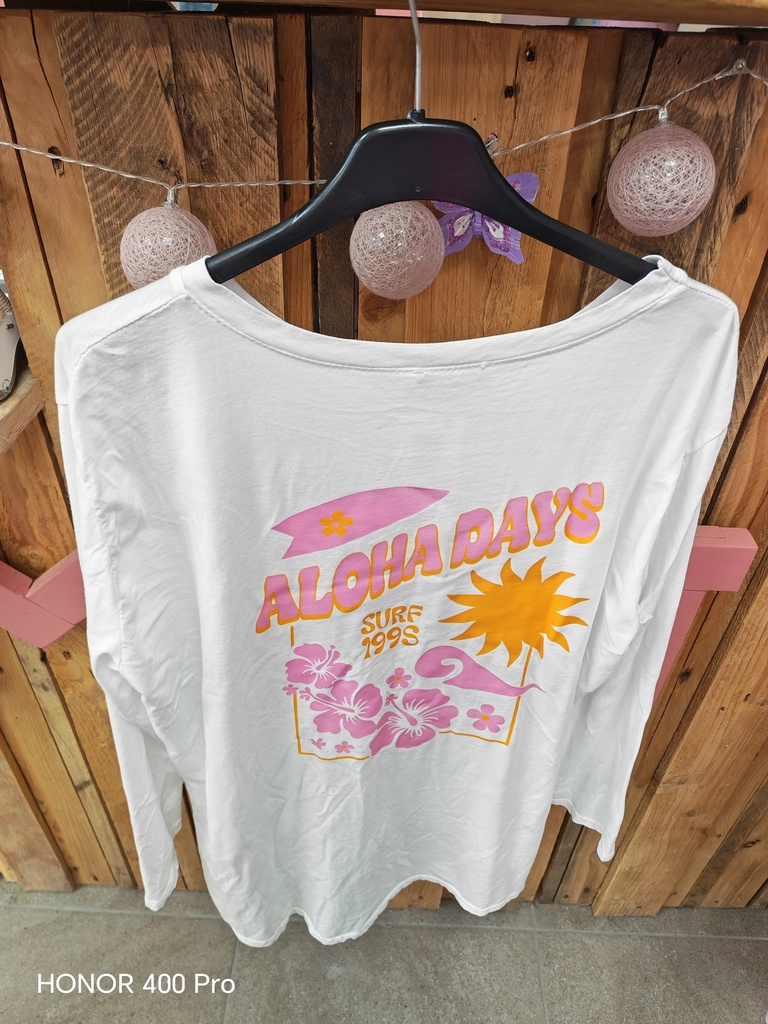 T-shirt Aloha-Surf blanc