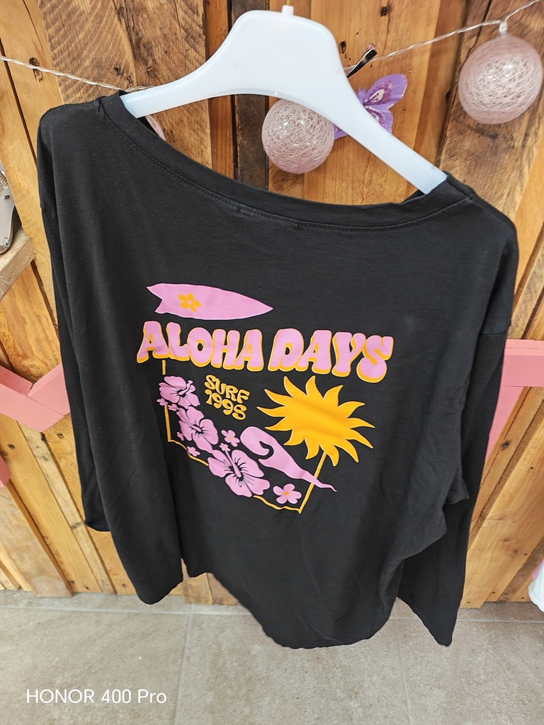T-shirt Aloha-Surf noir