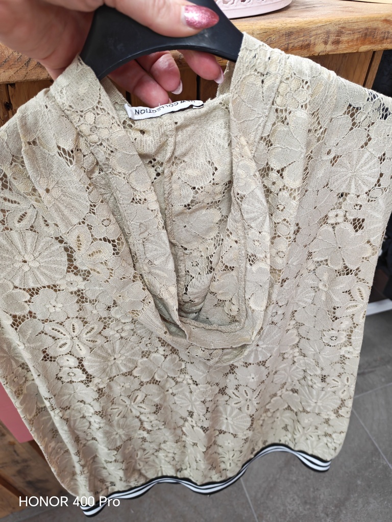 Gilet dentelle PT "Blazie" Beige