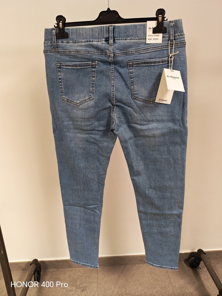 Jeans bleu taille élastique