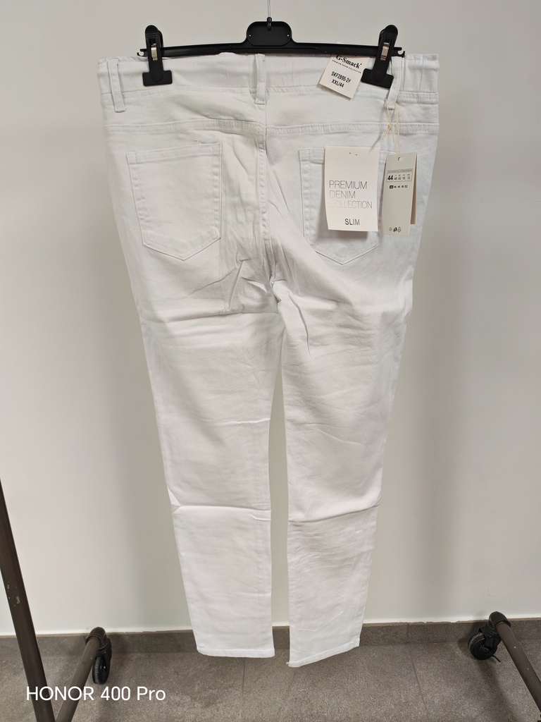 Jeans blanc taille élastique Slim