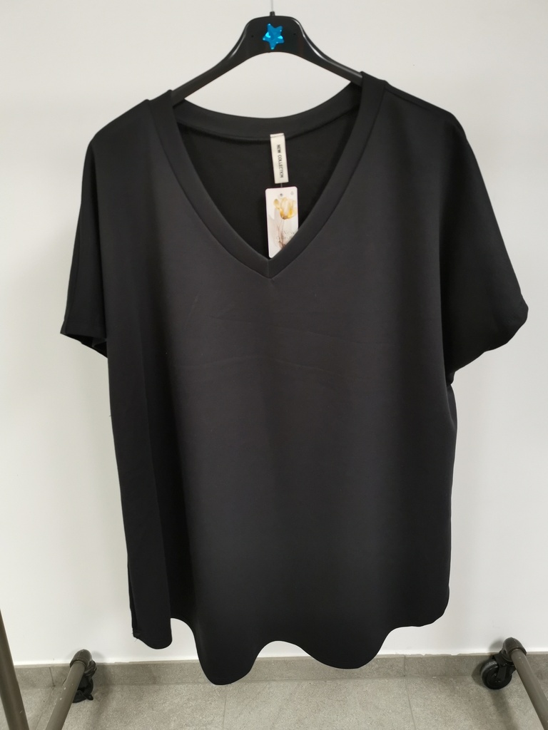 Pull t-shirt ailes dos strass noir