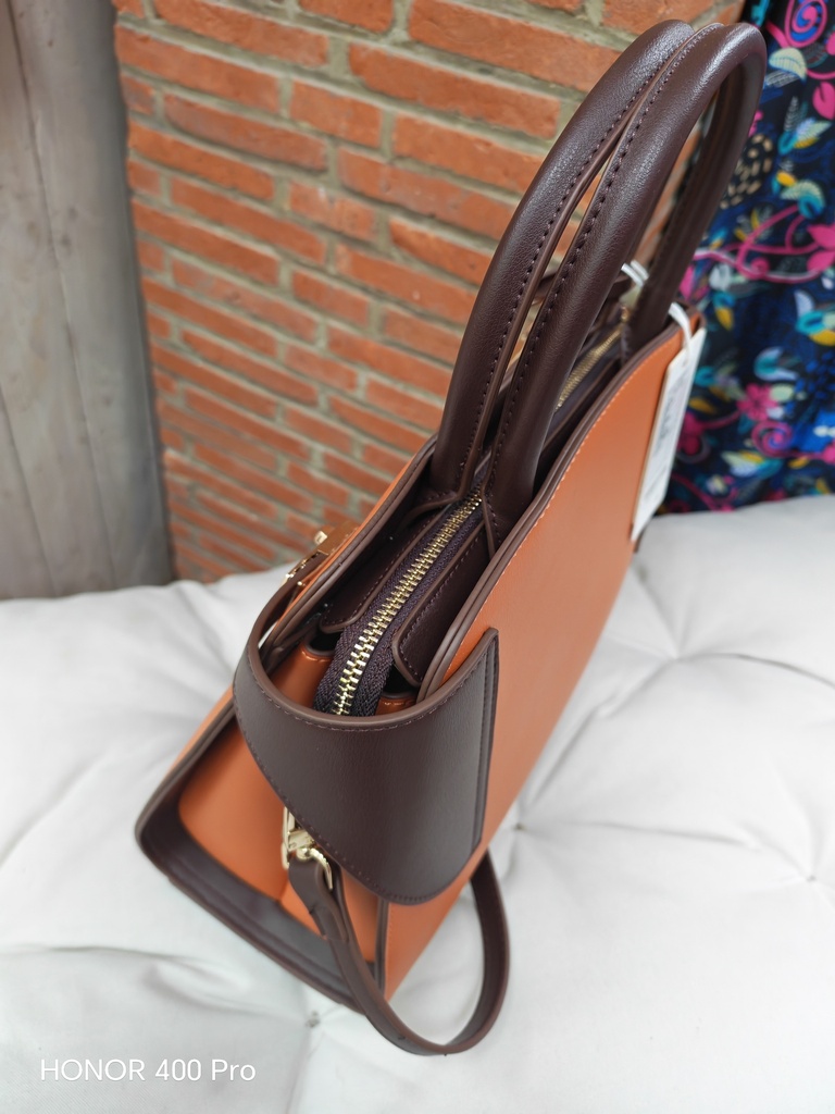 Sac "Cindy" chocolat/orange