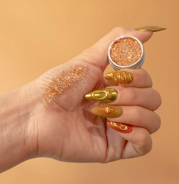  Paillettes Orange Métallique