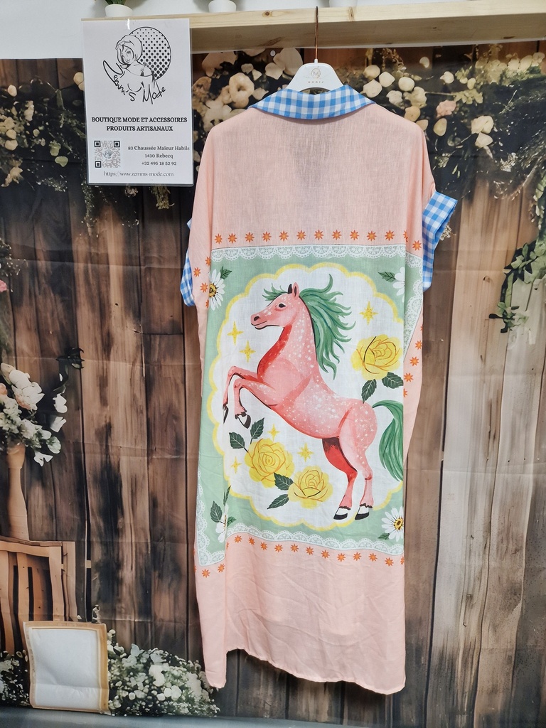 Robe chemise motifs été Love