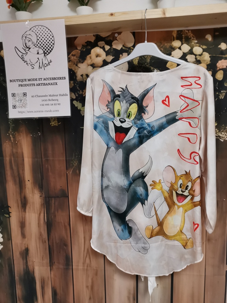 Chemisier Tom&Jerry strass