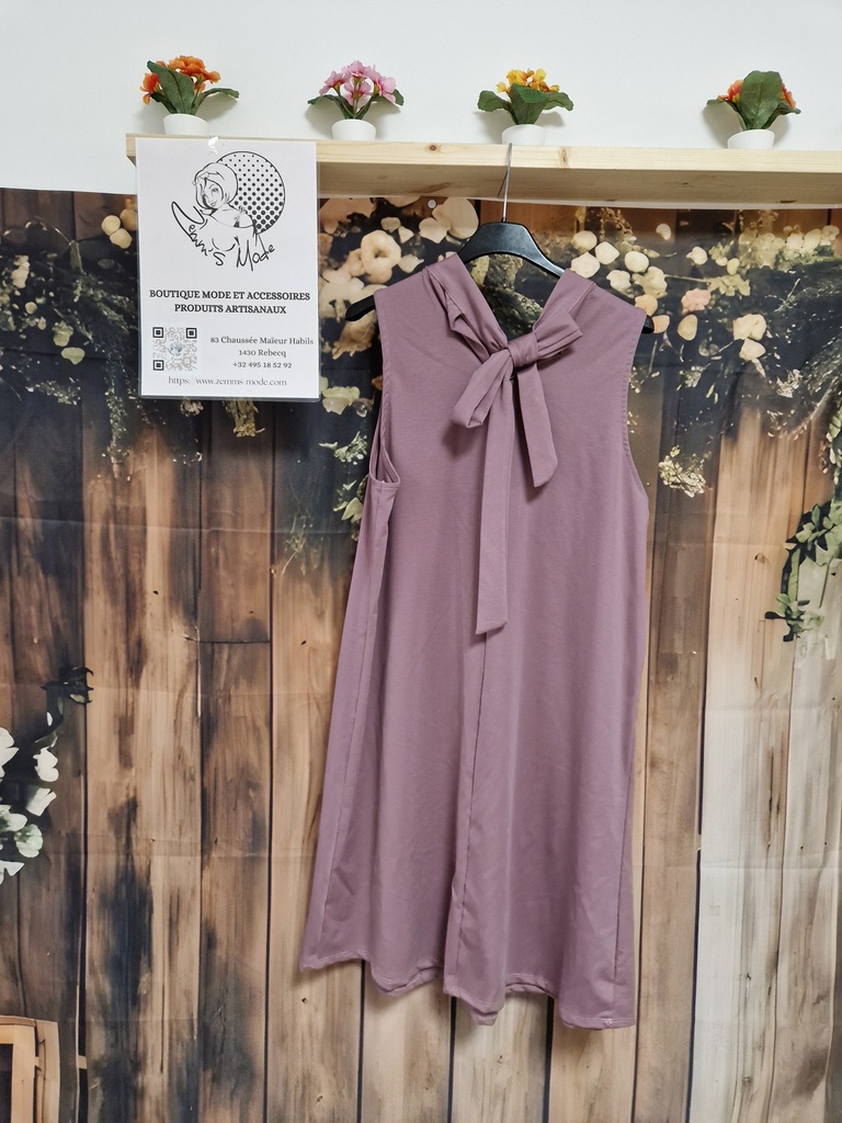 Robe "Lydia" col rond mauve