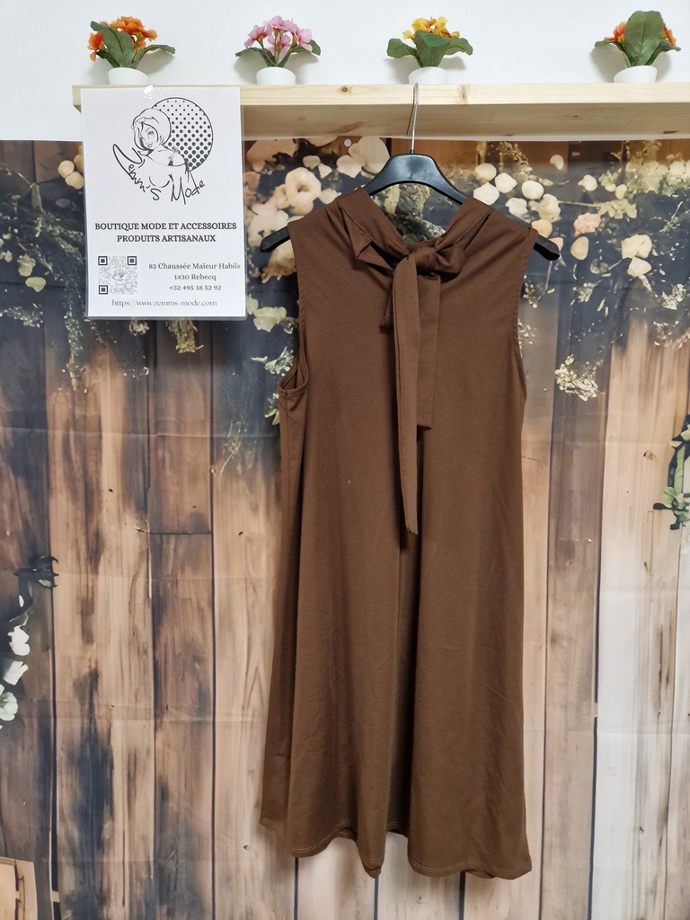 Robe "Lydia" col rond chocolat