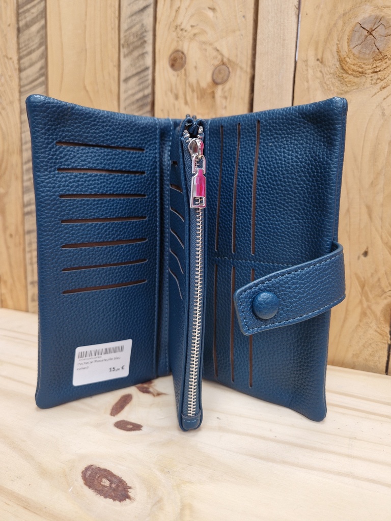 Pochette/Portefeuille bleu canard
