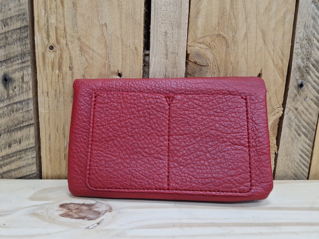 Pochette double ouverture "Dalhia" bordeaux