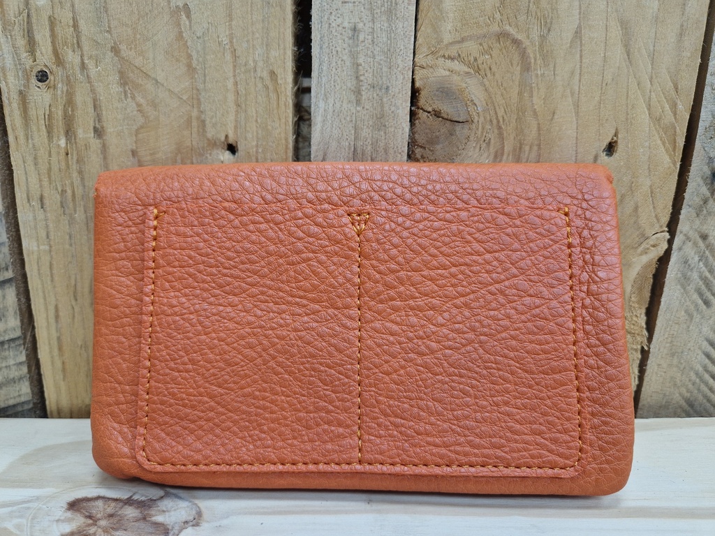 Pochette double ouverture "Dalhia" camel
