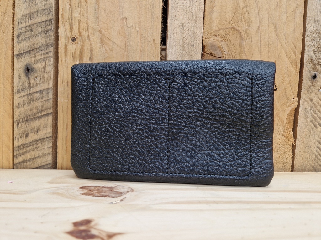 Pochette double ouverture "Dalhia" noire