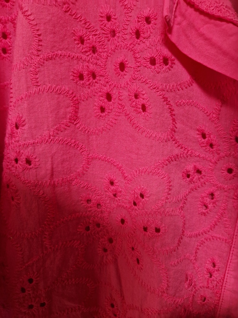 Blouse "Mirlande" broderie anglaise fuchsia (TU 46 à 54)
