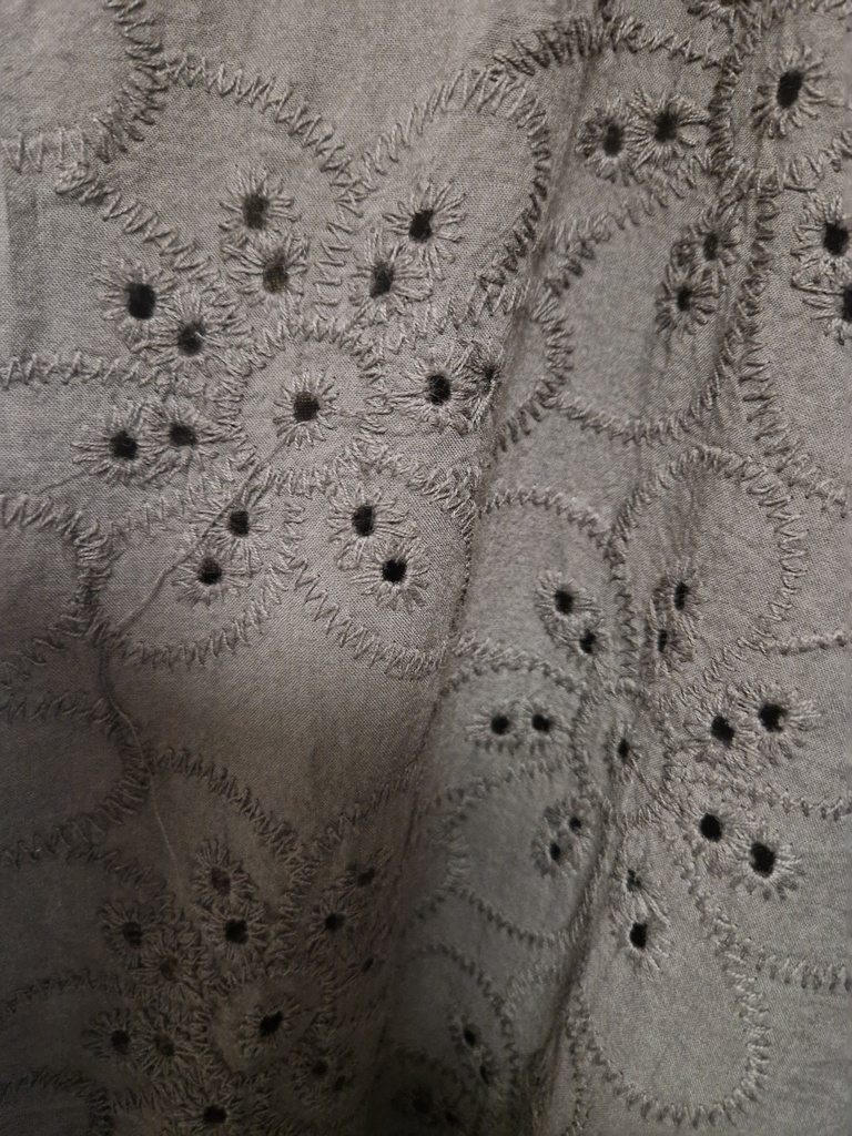 Blouse "Mirlande" broderie anglaise kaki (TU 46 à 54)