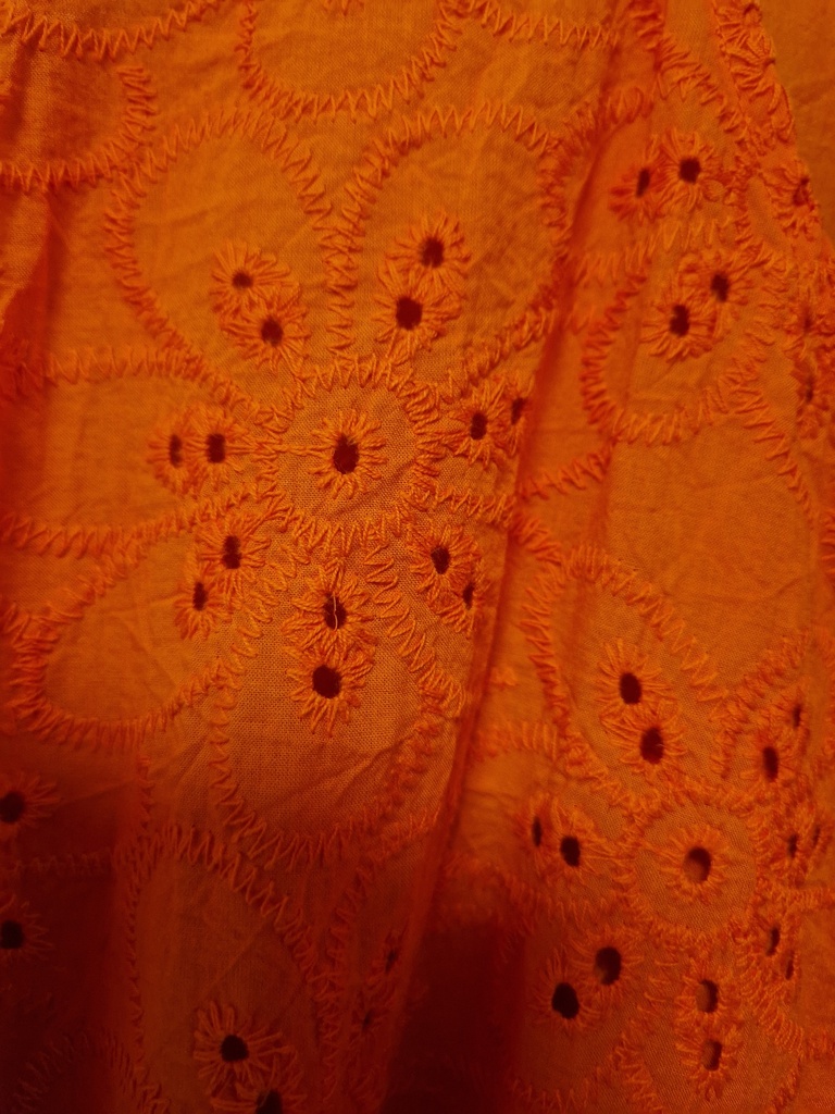 Blouse "Mirlande" broderie anglaise orange (TU 46 à 54)
