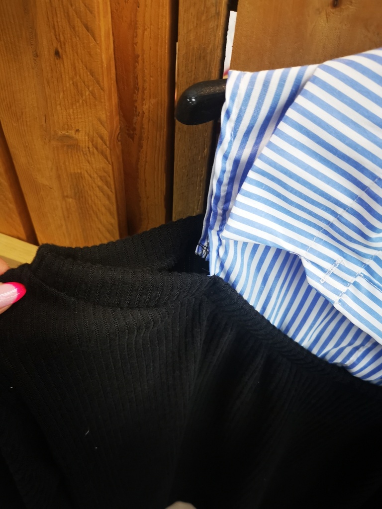 Pull chemise noir-bleu