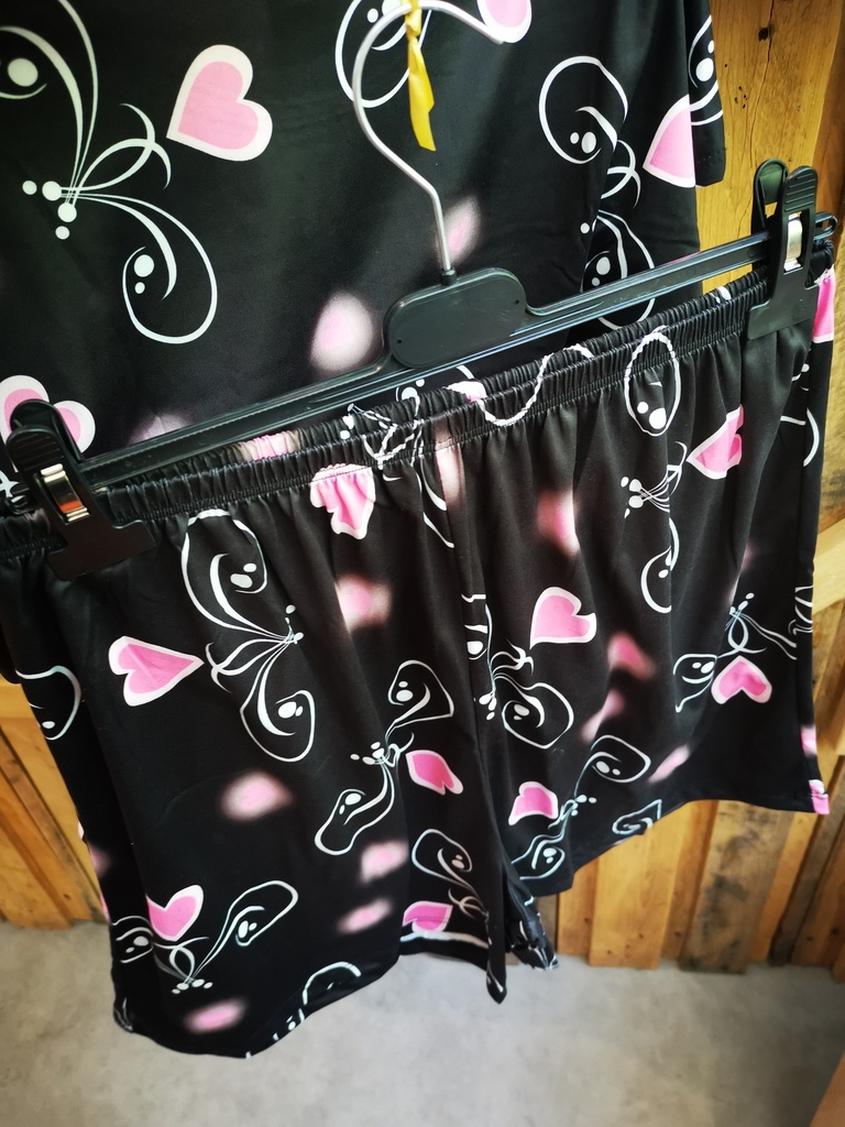 Pyjama-short marie coeur noir (T36-44)