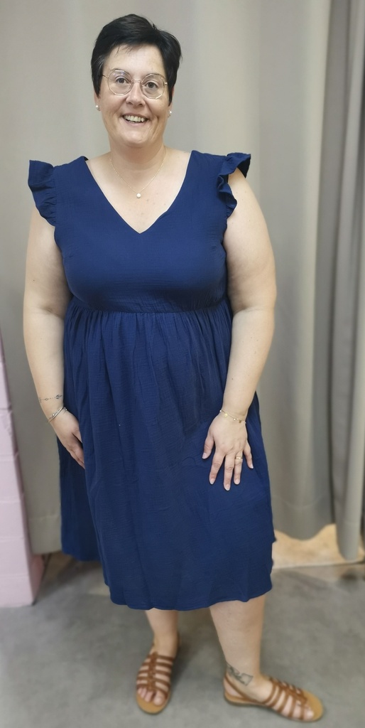 Robe courte unie marine L