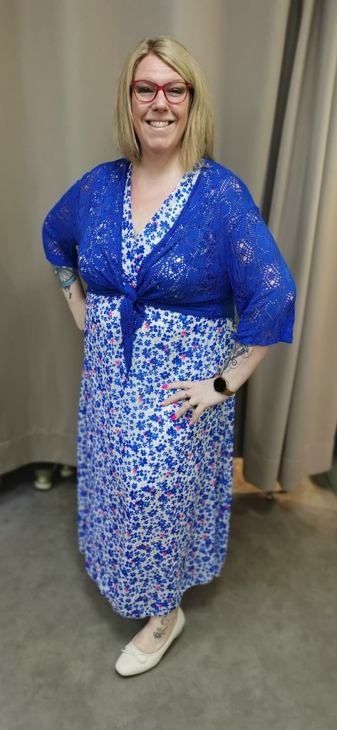 Gilet "Félicie" cœur bleu roi
