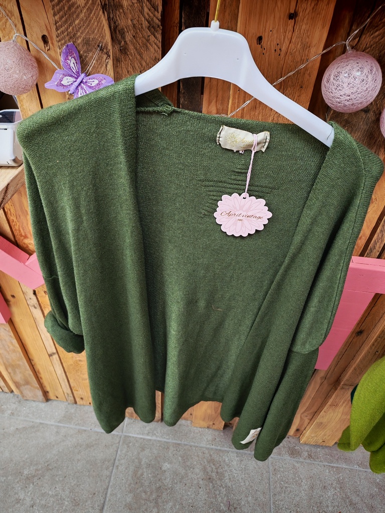 Gilet court uni "Coralie" kaki