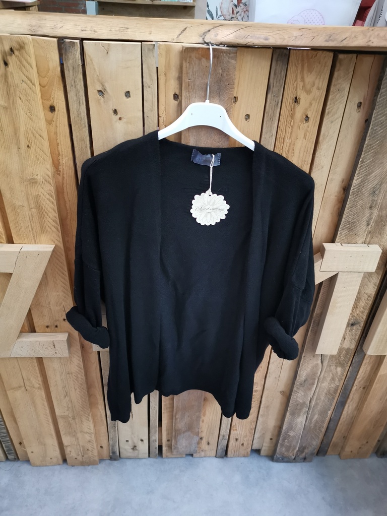 Gilet court uni "Coralie" noir