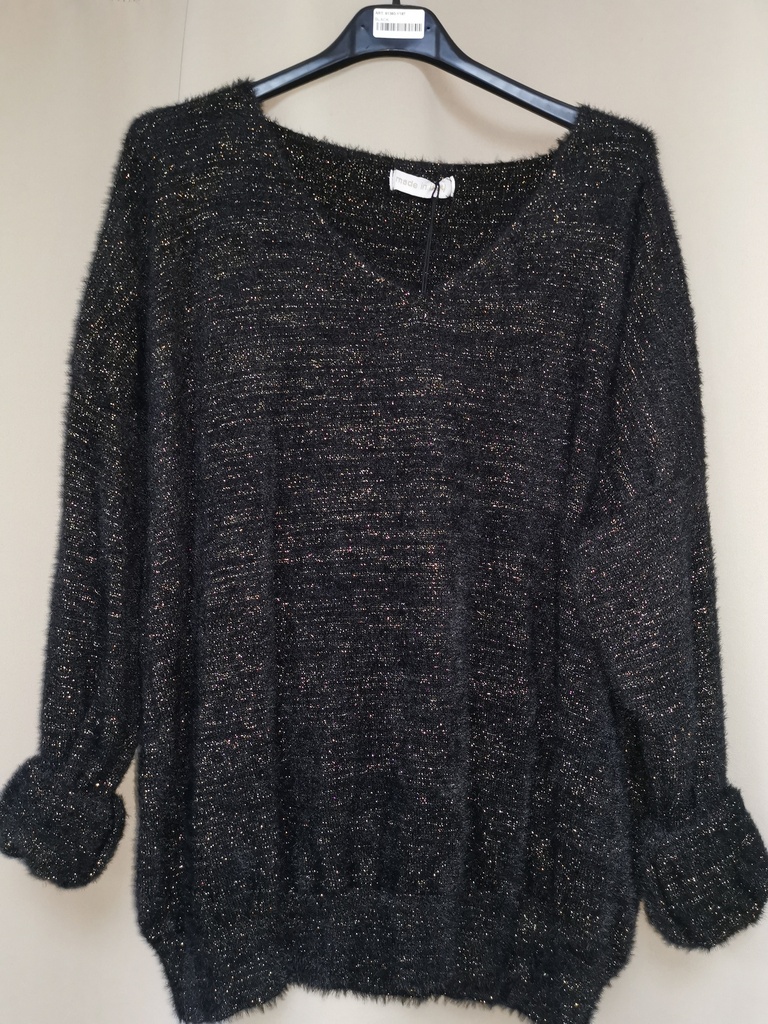 Pull pailleté tout doux noir