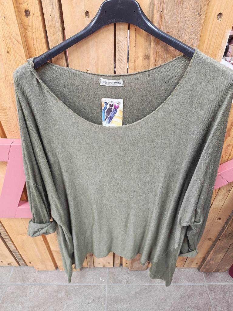 Pull uni léger "Stephy" kaki