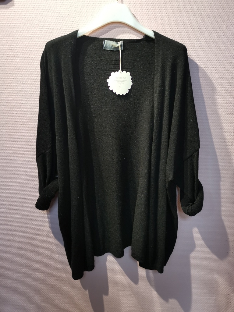 Gilet court uni "Coralie" noir