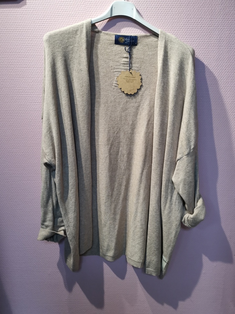 Gilet court uni "Coralie" beige