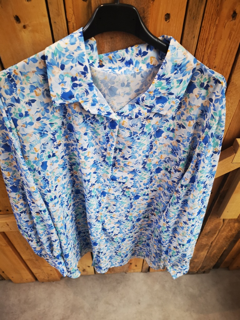Chemisier "Mina" bleu t2