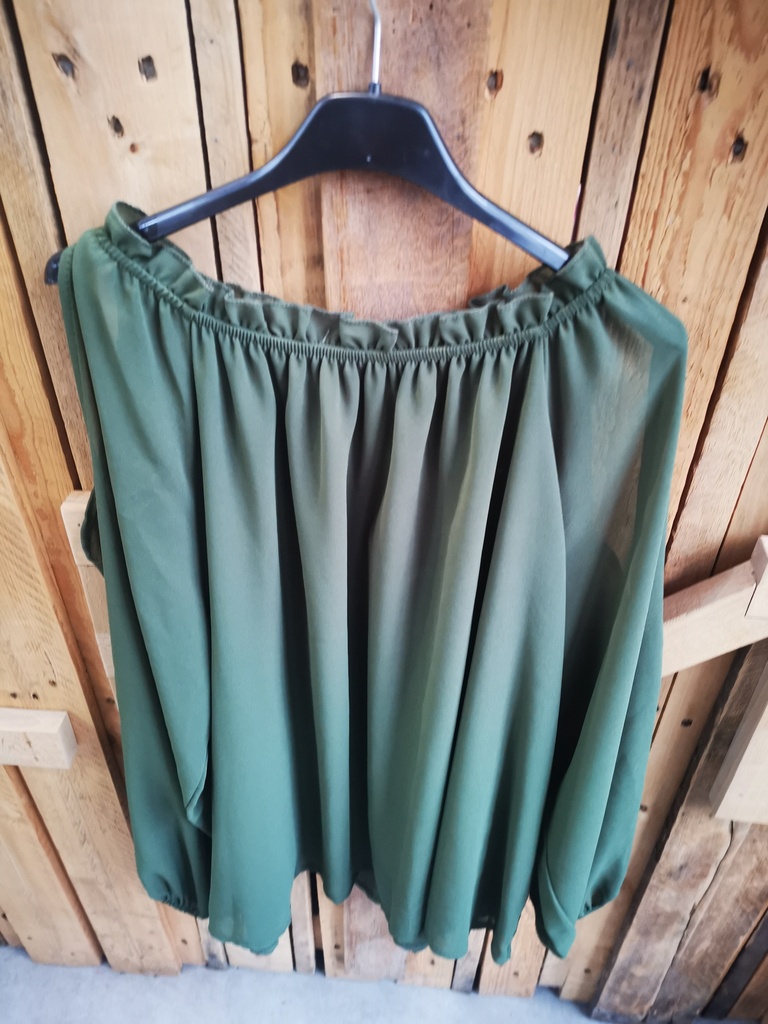 Blouse voile kaki cloé